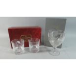 A Boxed Pair of Doulton International Crystal Whisky Glasses, Together with a Boxed Stuart Crystal
