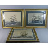 A Set of Three Tall Ship Prints, Flying Cloud, Cutty Sark, Lighting