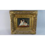 A Reproduction Ornate Gilt Framed Textured Print on Board Depicting Children Blowing Bubbles, 50.5cm