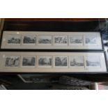 A Pair of Framed Six Section Prints Depicting Nottingham