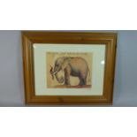 A Pine Framed Print of Elephant and Bird, "The Gentle Soul Inherits the Earth"