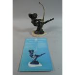 A Resin Bronze Effect Study of Diana the Huntress by Roger Andrews, 26.5cm High