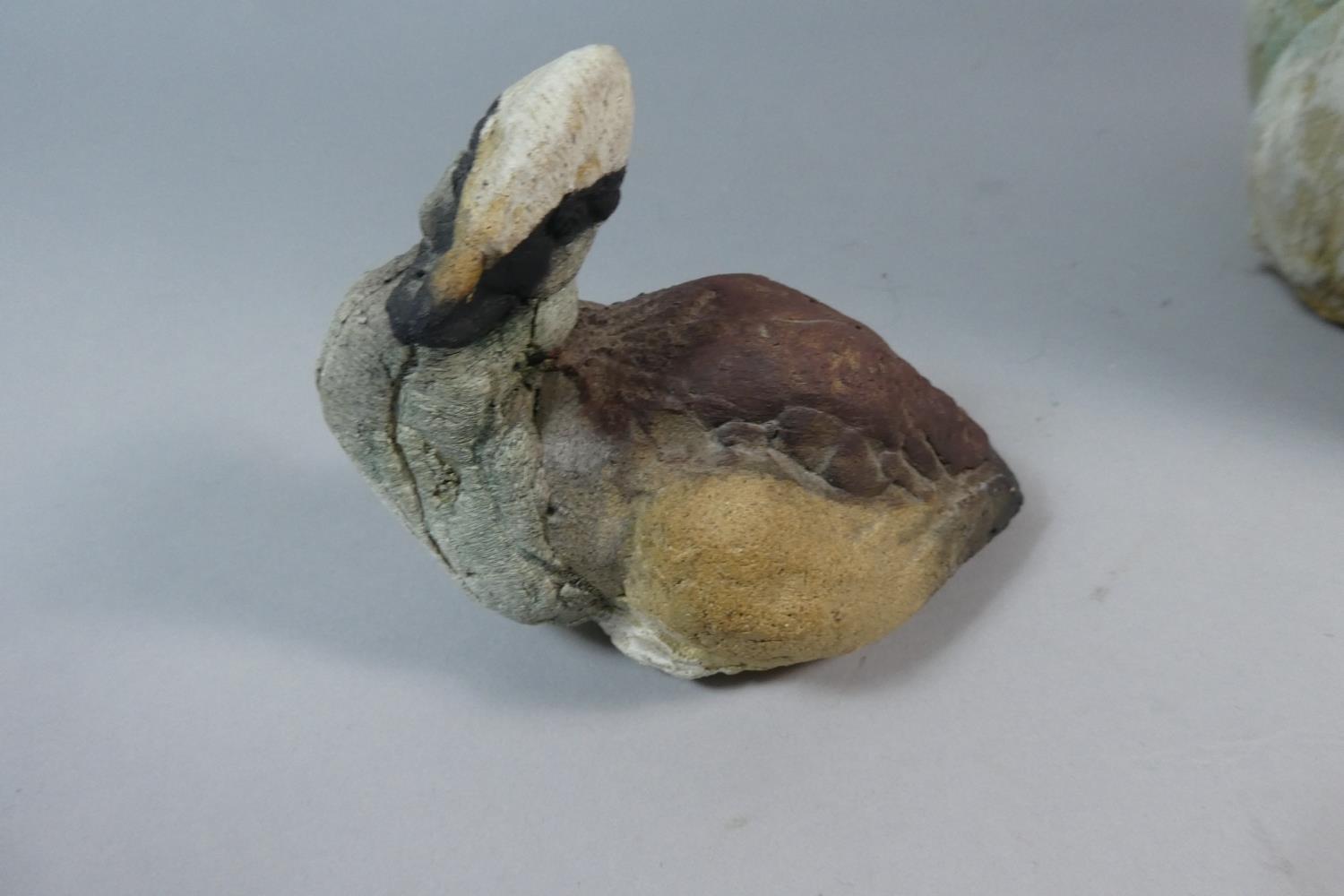 An Unglazed Stoneware Study of a Gannet and Her Chick, 40cm High - Image 2 of 3