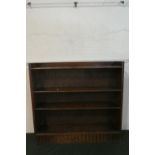 An Edwardian Oak Galleried Four Shelf Open Bookcase, 91.5cm Wide