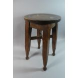 An Edwardian Circular Topped Four Legged Stool, 30cm Diameter