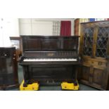 An Edwardian Mahogany Cased Iron Framed Piano by Oscar Lobl
