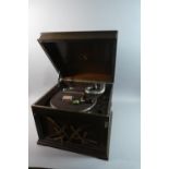 An Edwardian His Masters Voice Wind-up Gramophone Record Player with Collection of 78 rpm Records,