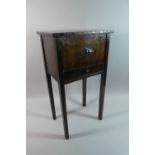 An Edwardian Oak Lift Top Sewing Box, 33cm Wide