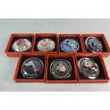 A Collection of Seven Boxed and Jewelled Modern Powder Compacts