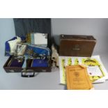 An Air Training Corps Western Electric Leather Case and One Other Both Containing Royal Order of