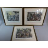 A Collection of Three B J Gordon Prints, 'The Flower Sellers', 'The Barrel Organ Man' and 'The