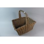 A Vintage Wicker Flower Trug, 29cm Wide