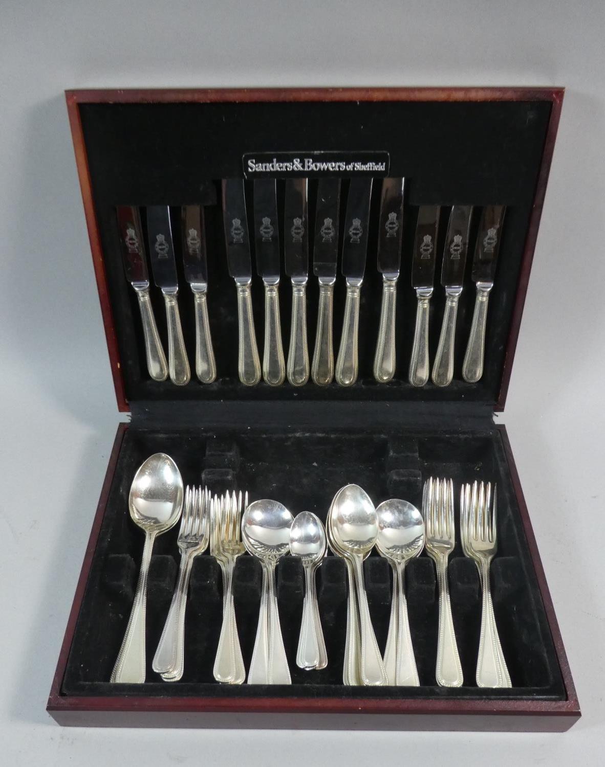 A Mid/Late 20th Century Silver Plated Canteen of Cutlery by Sanders & Bowers of Sheffield