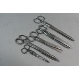 A Collection of Five Pairs of Vintage Drapers Scissors