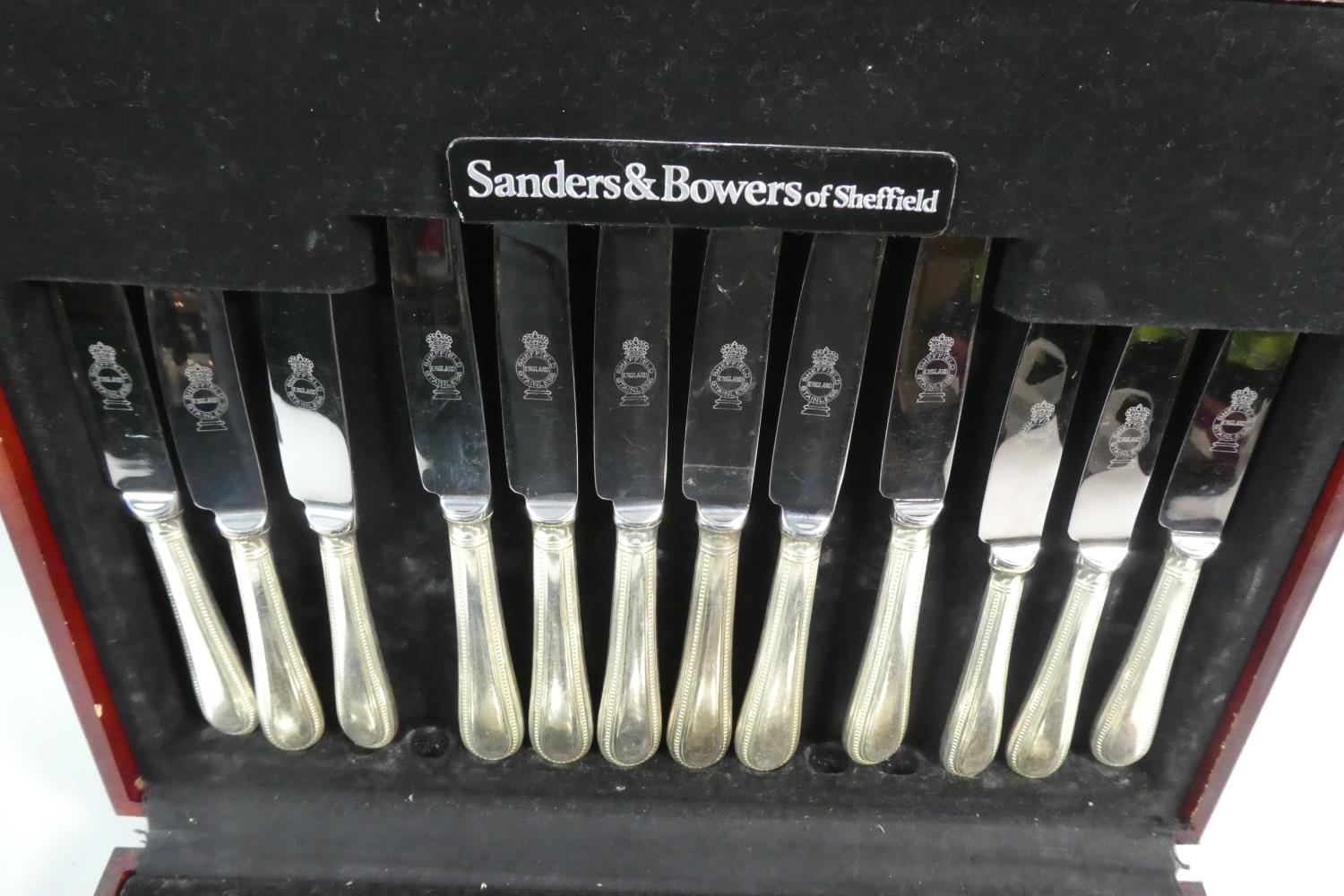 A Mid/Late 20th Century Silver Plated Canteen of Cutlery by Sanders & Bowers of Sheffield - Image 2 of 5