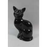 A Large Black Gloss Zodiac Cat (Facing Left) Model no.1561 (No Zodiac Signs)