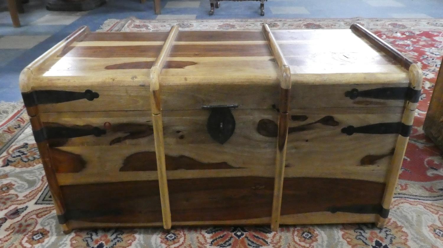 A Far Eastern Storage Box in the Form of Vintage Cabin Trunk, 70cm Wide