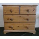 A Modern Pine Bedroom Chest of Two Short and Two Long Drawers, 79cm Wide