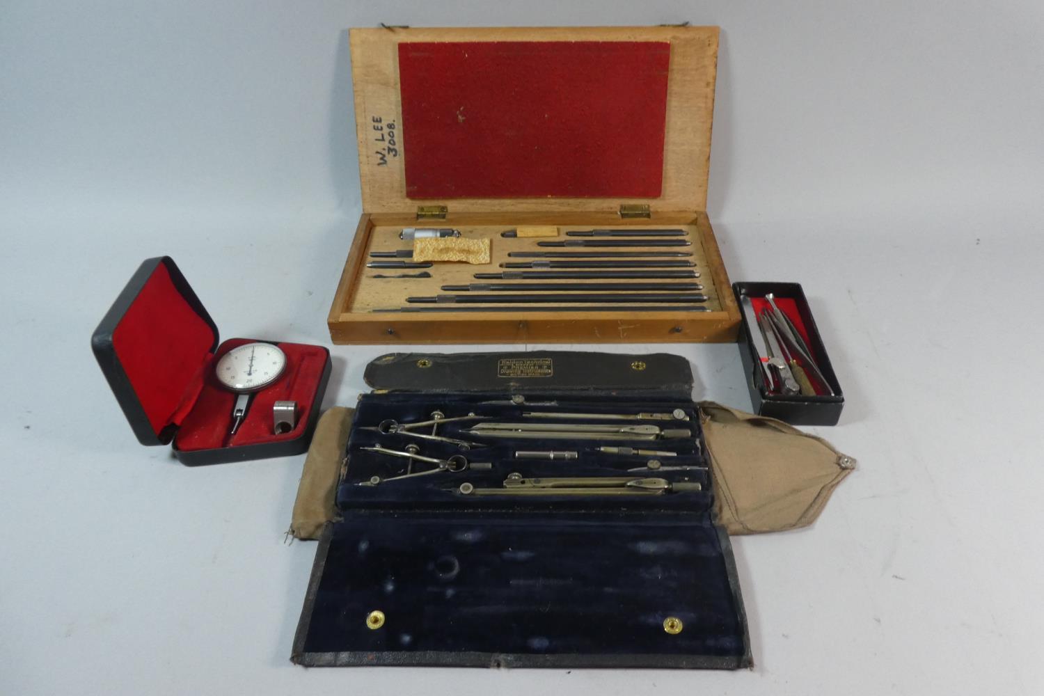Various Vintage Tools, Drawing Set etc