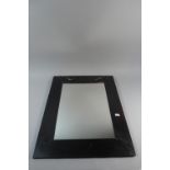 A Modern Rectangular Wall Mirror with Moulded Decoration, 54cm High