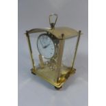 A Mid 20th Century Brass Cased Four Glass Clock by Kern, 19cm High