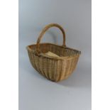A Vintage Wicker Shopping Basket, 37cm Wide