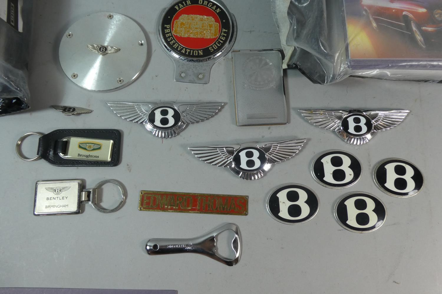 A Collection of Bentley Ephemera to Include Badges, Keyring, Postcards etc - Image 2 of 3