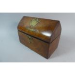 A 19th Century Walnut Lancet Shaped Two Division Tea Caddy with Two Unrelated Inner Tea Boxes and