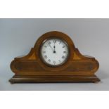 An Edwardian Inlaid Mahogany Mantle Clock, Working Order, 29cm Wide