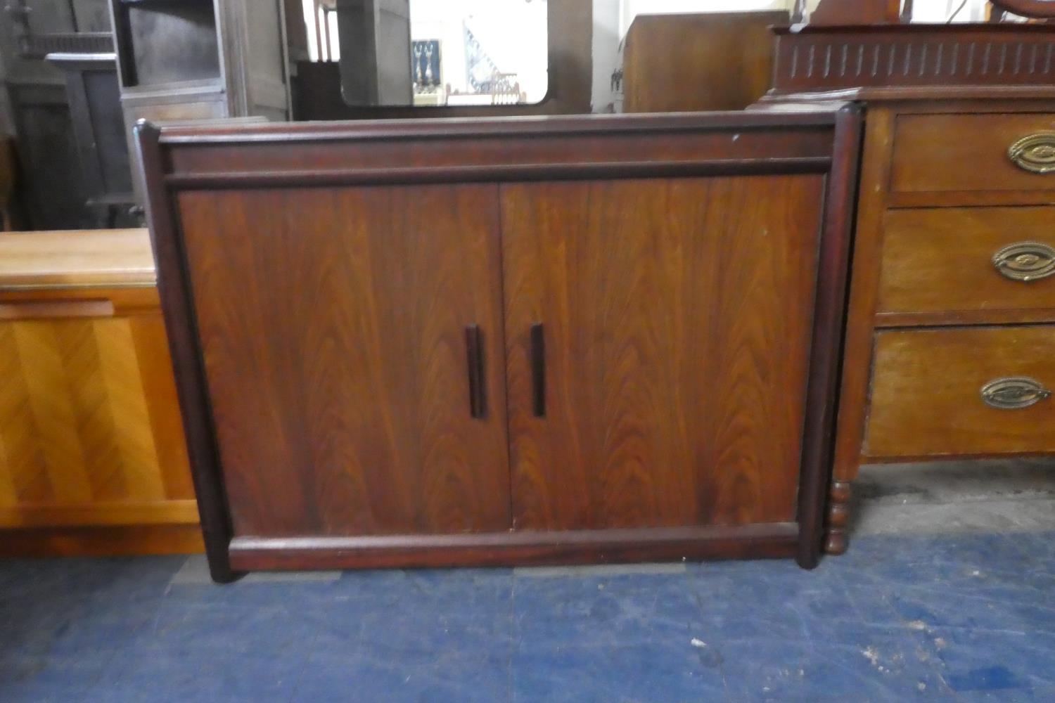 A 1970's Mahogany Music Cabinet, 103cm Wide