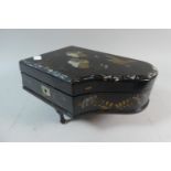 A Chinoiserie Lacquered Novelty Musical Jewellery Box in the Form of a Grand Piano, the Hinged Lid