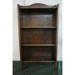 An Edwardian Oak Four Shelf Galleried Open Bookcase, 61cm Wide