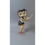 A Reproduction Painted Cast Metal Figure of Betty Boop with Tray, 32cm High (Plus VAT)