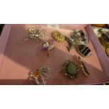 A Collection of Various Jewelled Brooches, Scottish Brooch etc