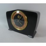 A Mid 20th Century Ebonised Oak Cased Mantle Clock by Highams, 29cm Wide