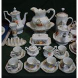 A Collection of Fruit Pattern Breakfast and Coffee Wares, Toilet Jug and Bowl etc