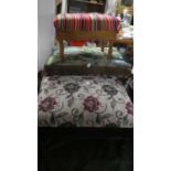 A Collection of Three Upholstered Footstools