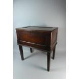 A Late 19th Century Mahogany Lift Top Box on Tapering Supports, 52.5cm Wide