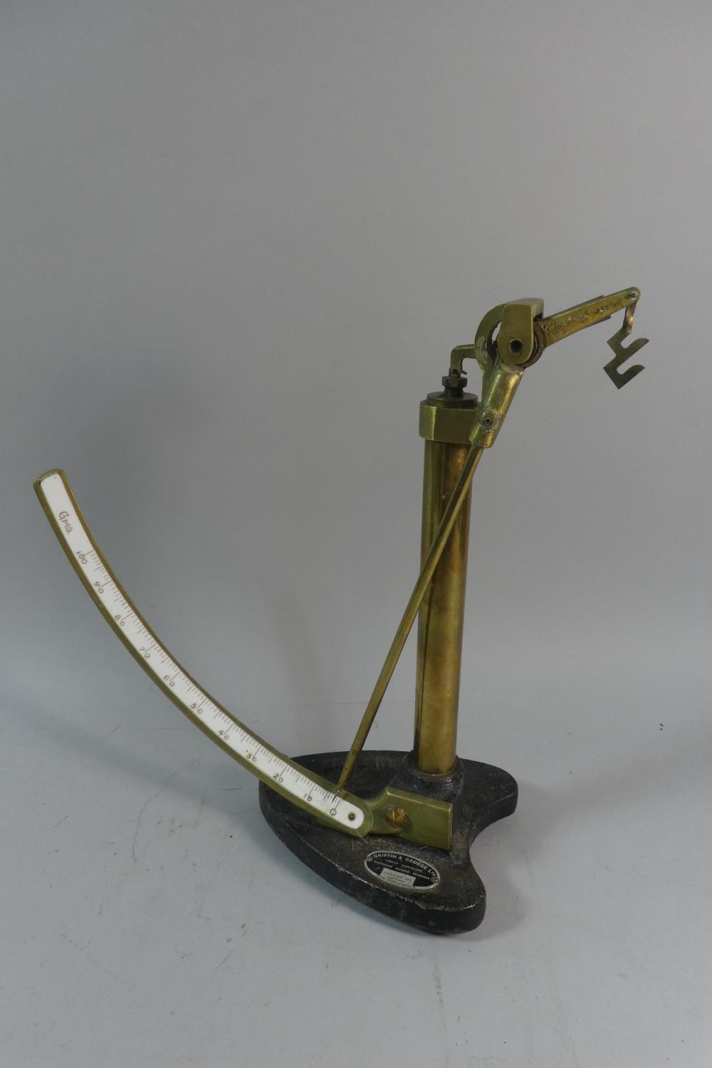An Edwardian Griffin and George Brass and Cast Iron Quadrant Paper Scales, 35cm High