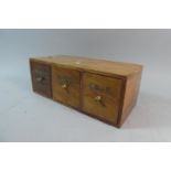 An Indian Wooden Three Drawer Chest, Each Brass Inlaid For Bits, Ends and Odds, 30.5cm Wide