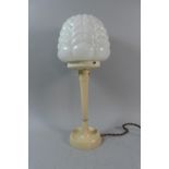 An Art Deco Bakelite Tapering Table Lamp with Opaque White Glass Shade, 42.5cm High