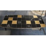 A 1960's Faux Tile Topped Coffee Table, 106cm Wide