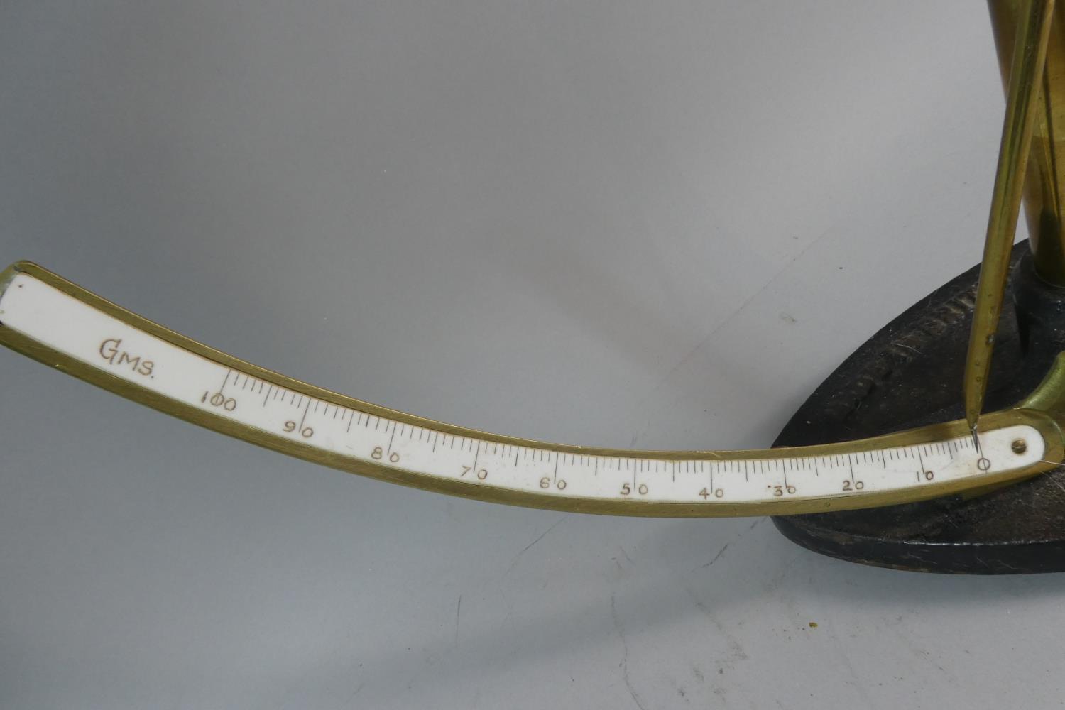 An Edwardian Griffin and George Brass and Cast Iron Quadrant Paper Scales, 35cm High - Image 3 of 4