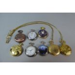 A Collection of Eight Modern Quartz Pocket Watches