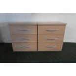 A Pair of Modern Three Drawer Bedside Cabinets, 48cm Wide