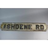 A Victorian Cast Iron Road Sign for Ashdene Rd, 104cm Wide