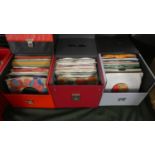 Three Boxes of Single Records to Include Dwaine Eddie, Joe Brown, Liquidator, Ken Dodd, The