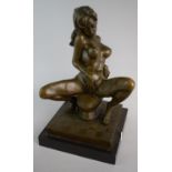 A Late 20th Century Erotic Bronze on Polished Granite Base, 32cm High