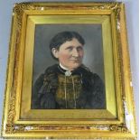 A Gilt Framed Coloured Photograph of Lady, 42cm high