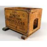 A Wooden Box Formerly to Hold 500 Kynoch British Smokers Shotgun Cartridges, 35cm Wide
